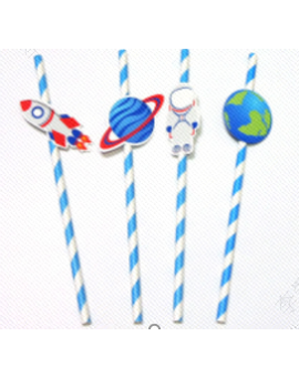 Бумажные соломинки Astronaut - 4 дизайна * 2