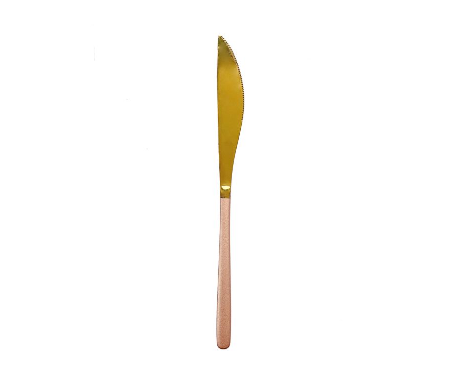 Легкий золотой нож с длинной ручкой (розовый и золотой)