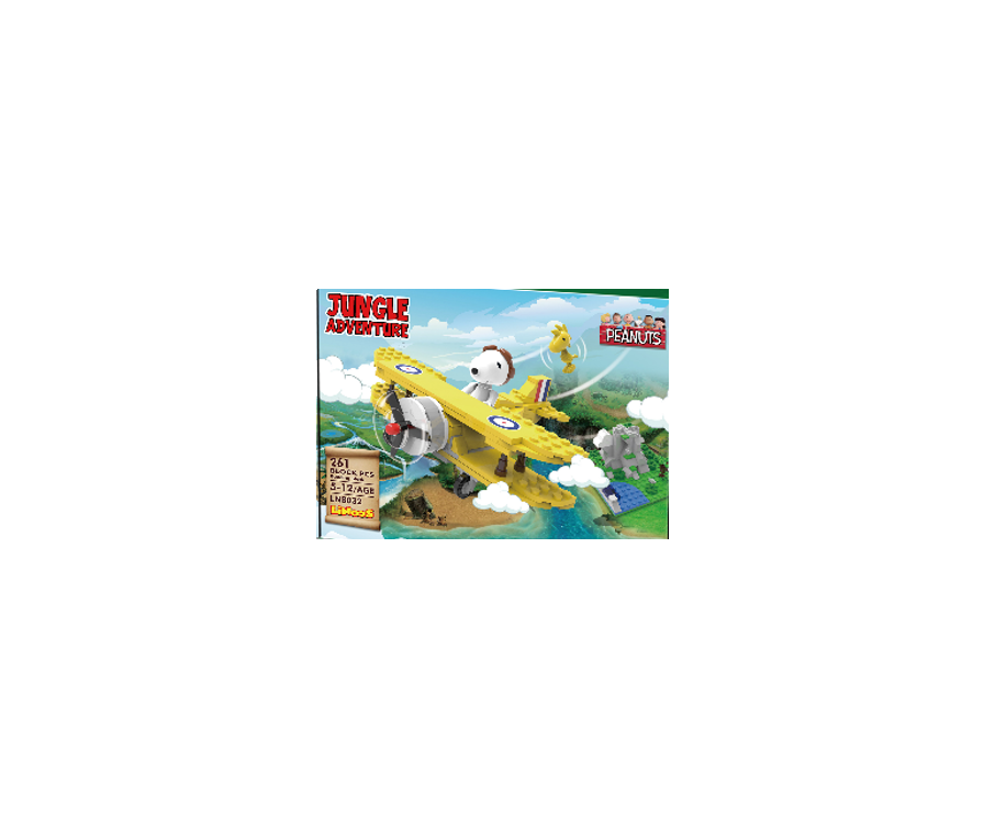 Игрушка развивающая строительные блоки    Snoopy Jungle Adventure A (Самолет, 275 шт)