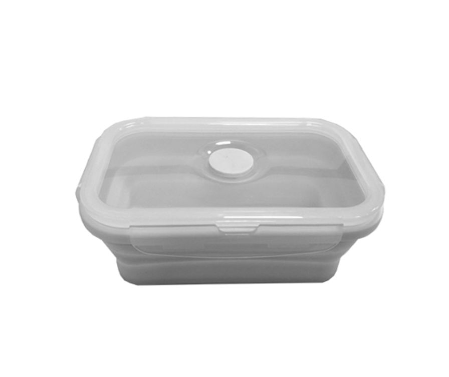 Силиконовый  контейнер для еды 540 мл (серый)