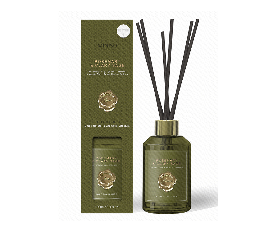 Ароматизатор воздуха жидкий в диффузоре Reed Diffuser (Rosemary & Clary Sage)