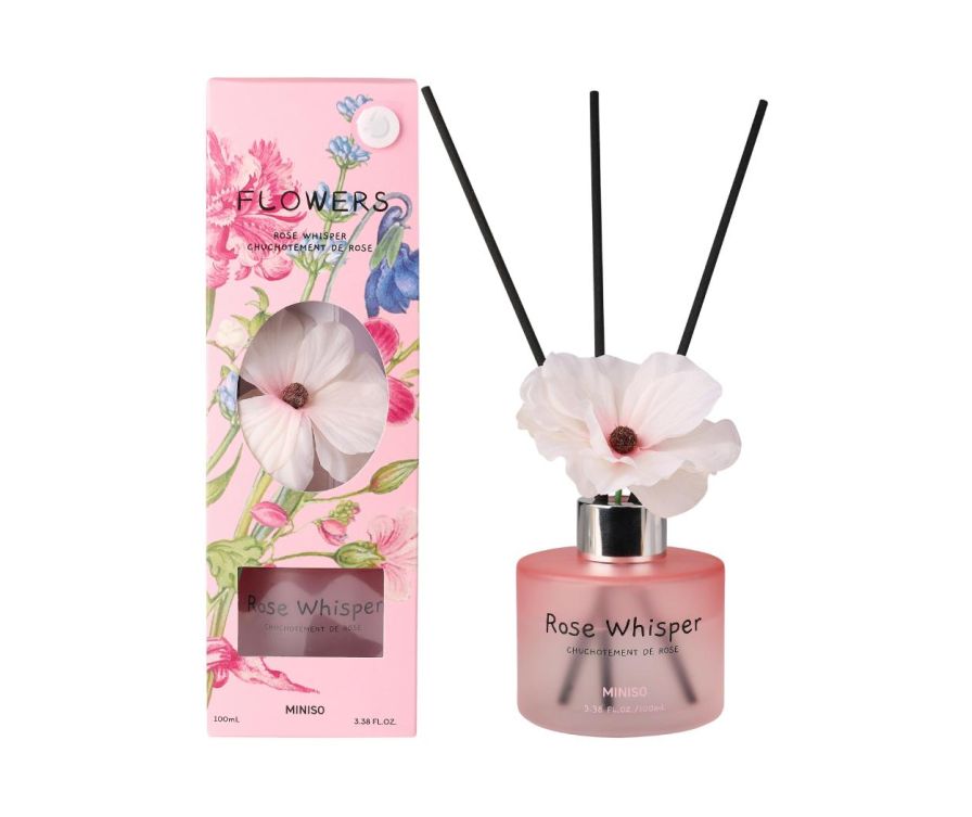 Ароматизатор воздуха жидкий в диффузоре Reed Diffuser (Rose Whisper,100mL)