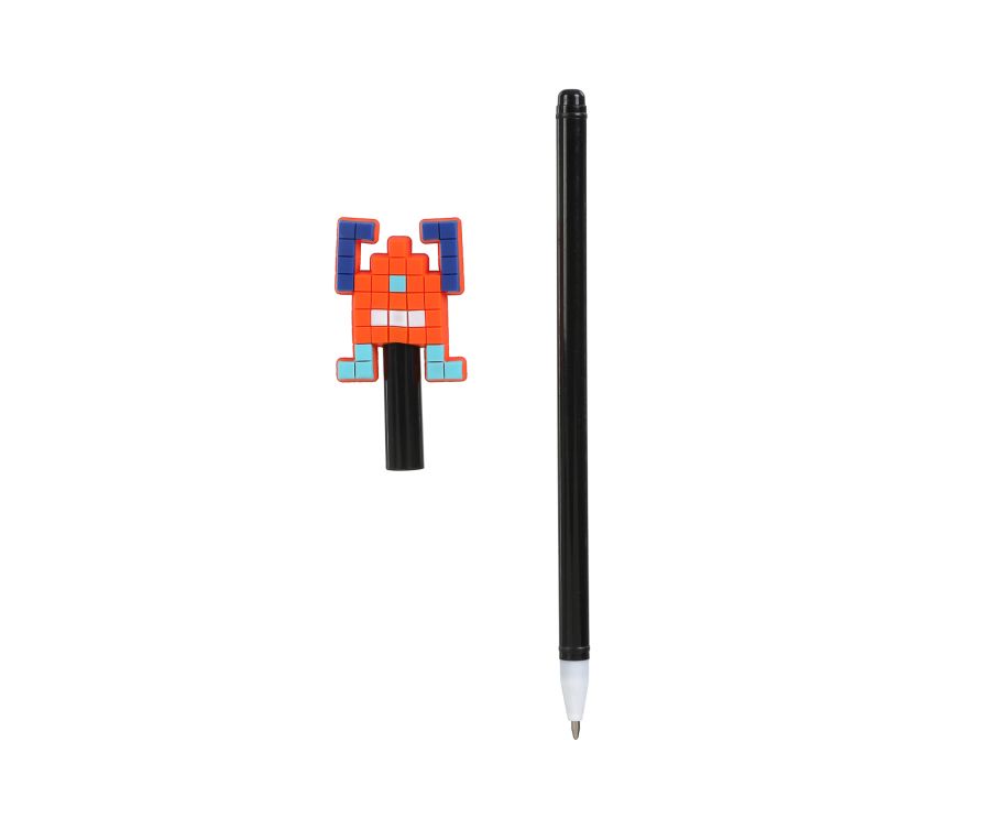 Оранжевая шариковая ручка-робот 0,7 мм (черные чернила)