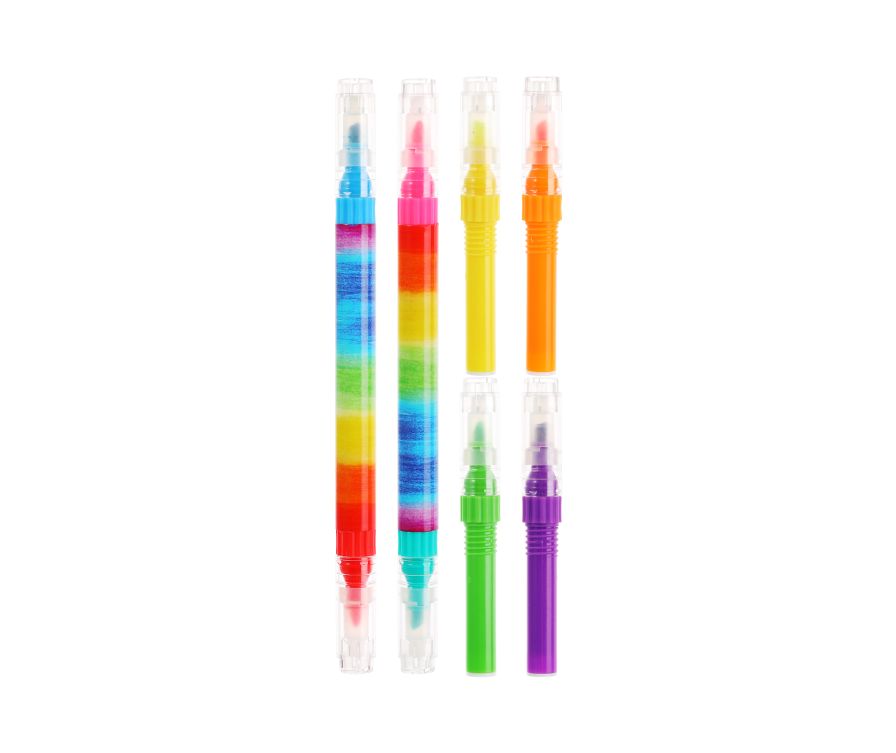 Двухсторонний многоразовый флуоресцентный маркер (8 цветов)