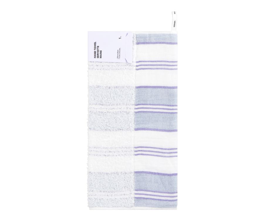 Хлопковое квадратное полотенце в полоску Royal Color (синий