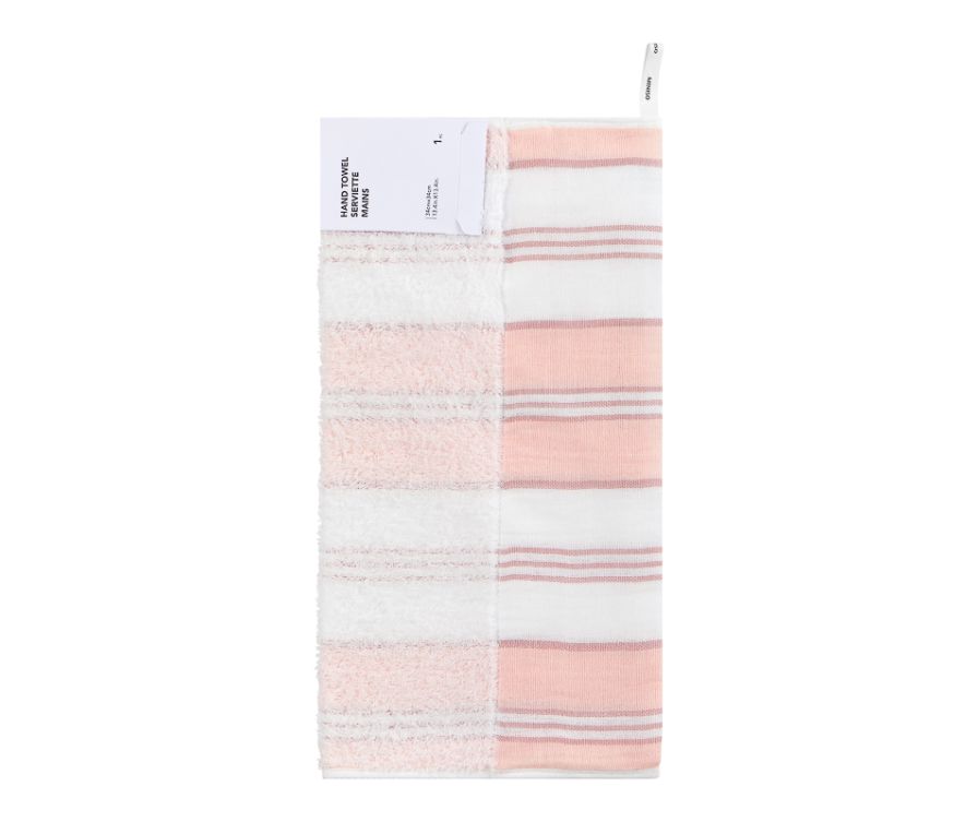 Хлопковое квадратное полотенце в полоску Royal Color (розовый)