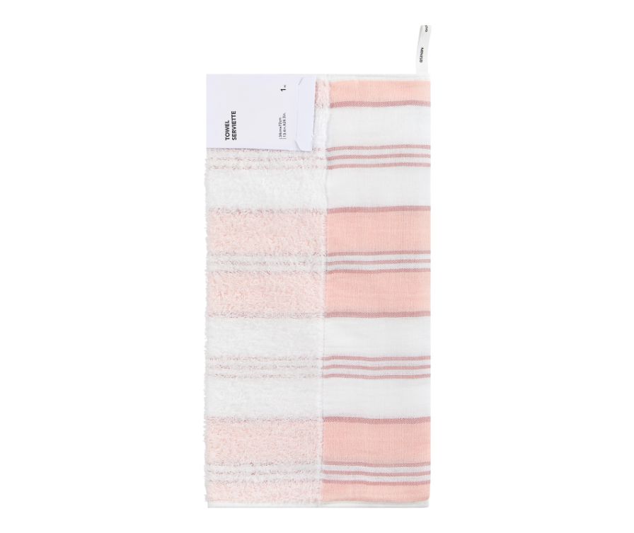 Хлопковое квадратное полотенце в полоску Royal Color (розовый)