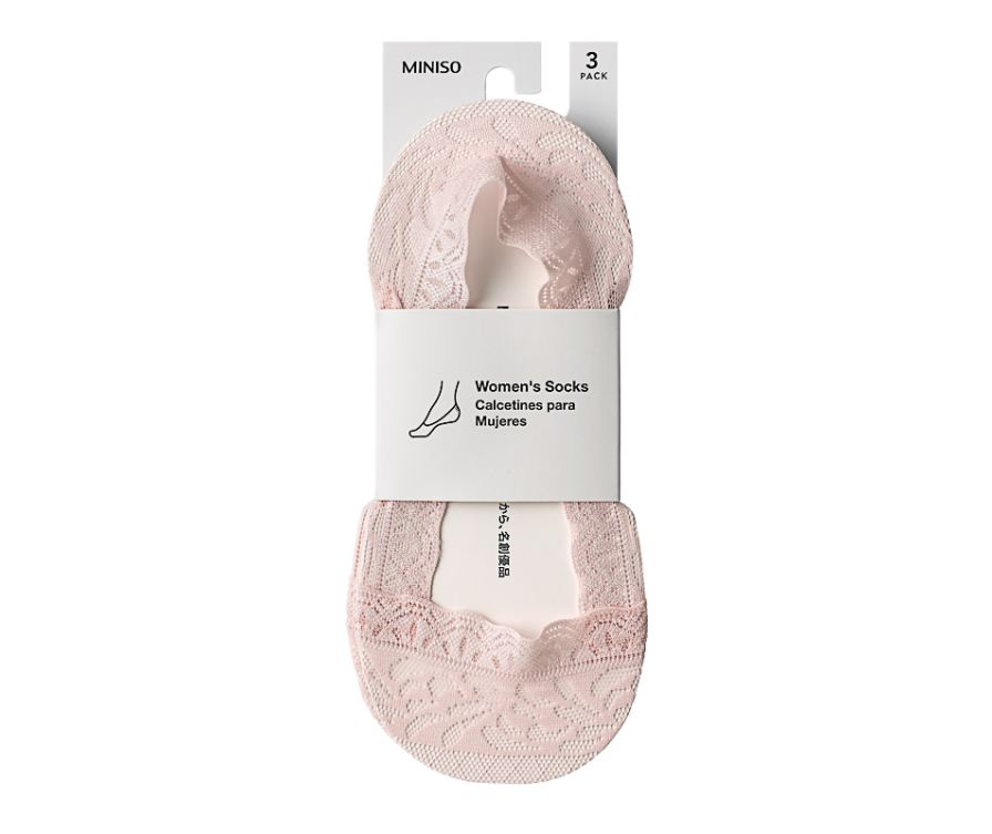 Носки для женщин Petal Lace No-Show (3 пары) (розовый)