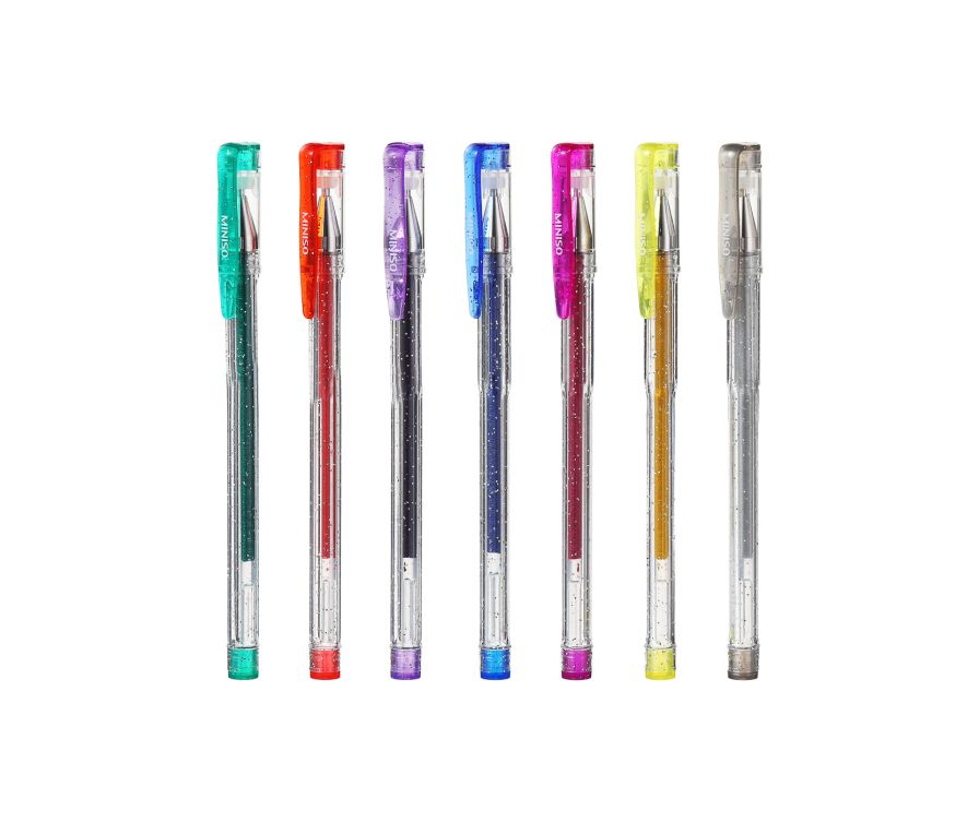 Цветные гелевые ручки 7 шт (с блестками)
