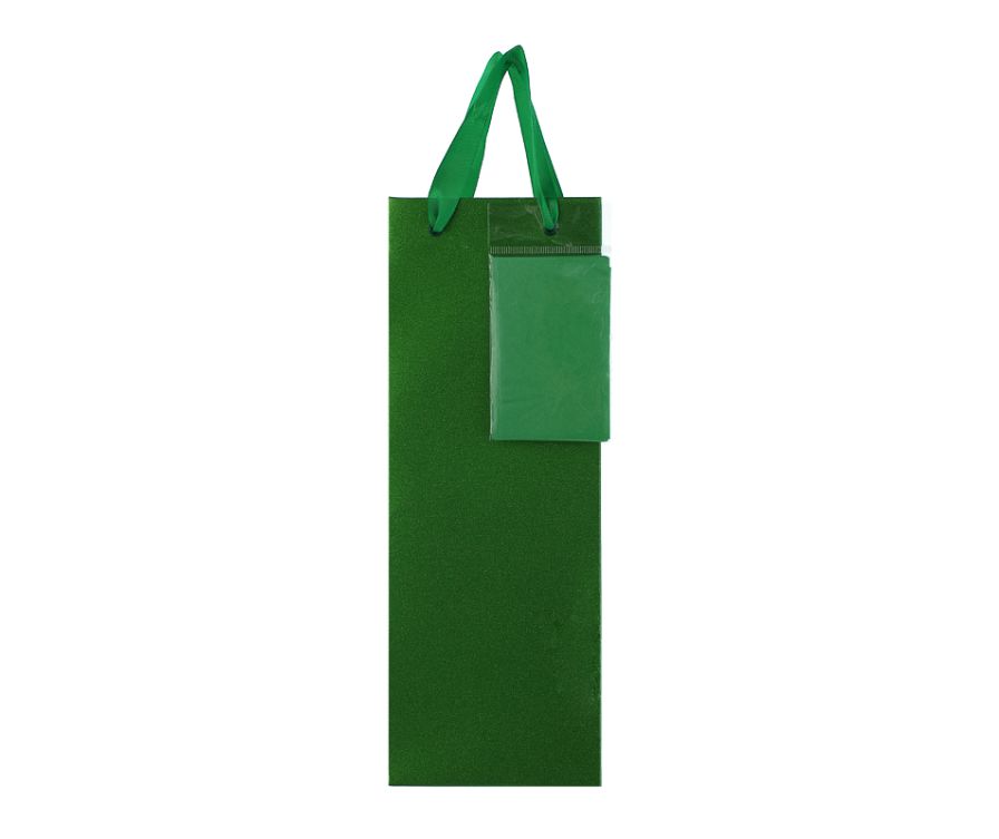 Бумажный пакет для вина (зеленый)