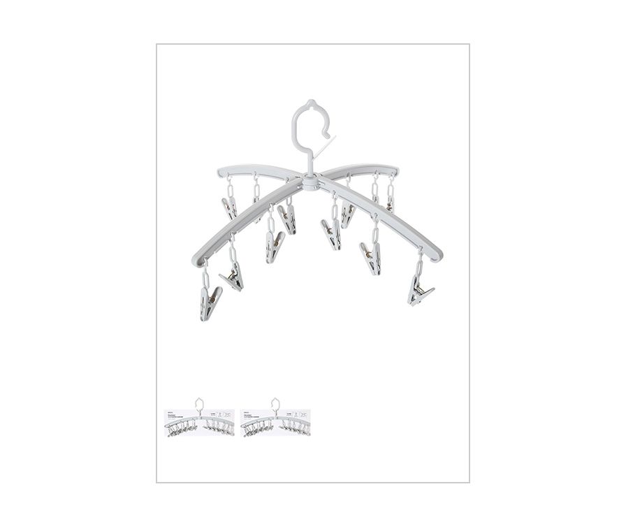 Складная вешалка для прищепок (серая)